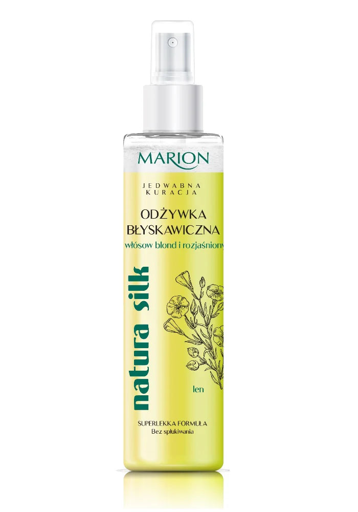MARION Natura Silk momentinis dvifazis kondicionierius šviesiems ir šviesintiems plaukams 150 ml.