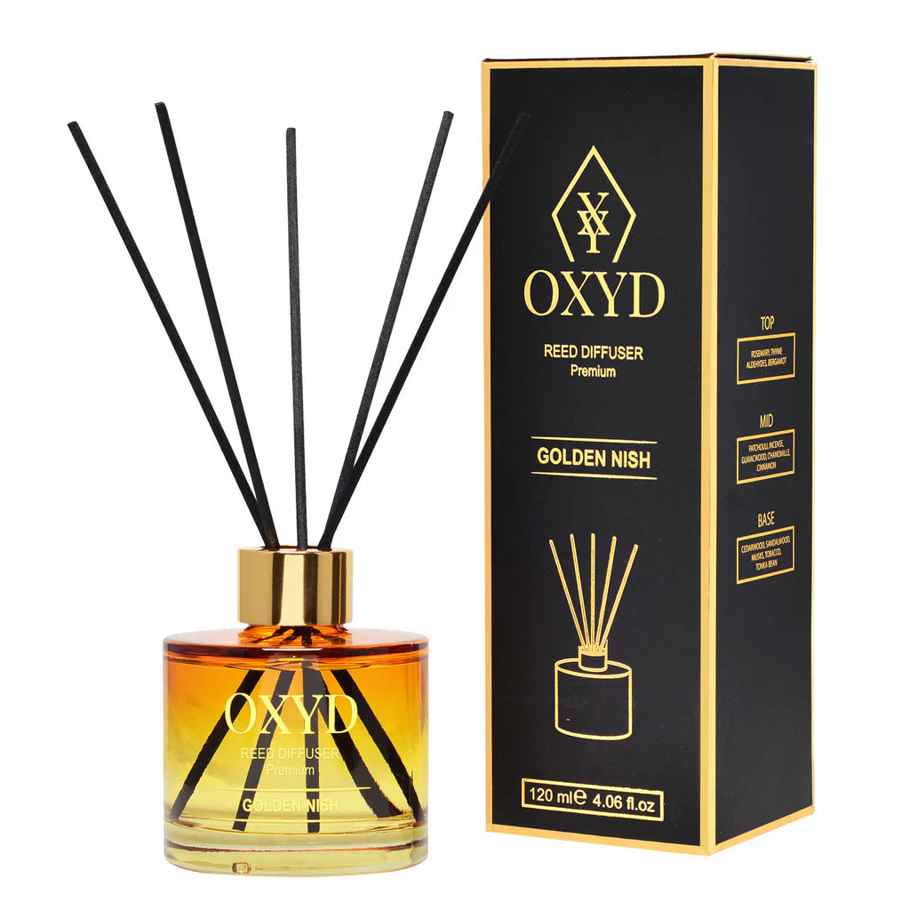 OXYD Golden Nish namų kvapas su lazdelėmis 120 ml. OXYD