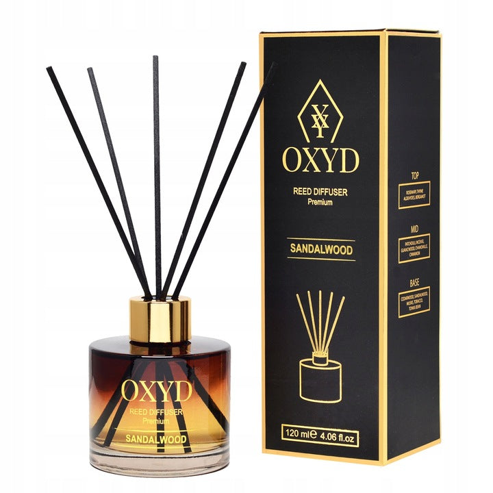 OXYD Sandal Wood namų kvapas su lazdelėmis 120 ml.