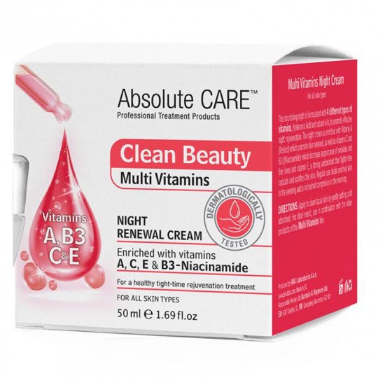 ABSOLUTE CARE Multivitaminų kremas veidui, naktinis, atstatantis ir maitinantis, 50 ml. - veidui-Damų Kampelis
