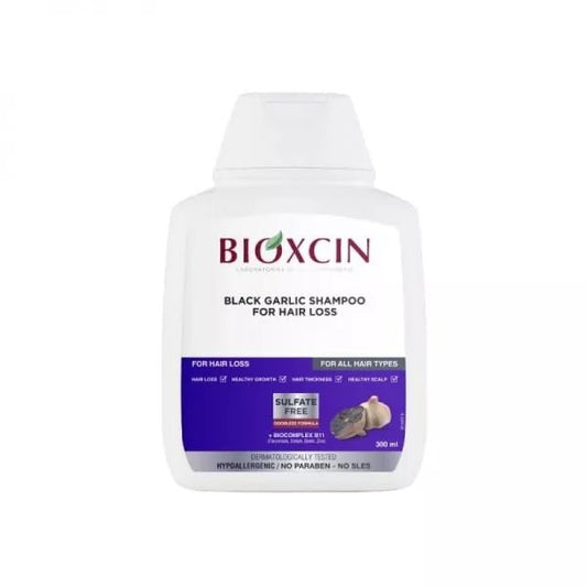BIOXCIN šampūnas slenkantiems plaukams su juoduoju česnaku, 300 ml - plaukams - Damų Kampelis