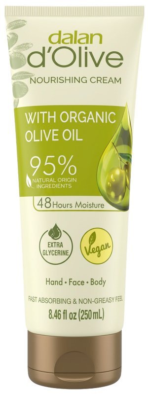 Dalan d'Olive maitinamasis kremas rankoms, veidui ir kūnui, 250 ml-Kūnui-Damų Kampelis