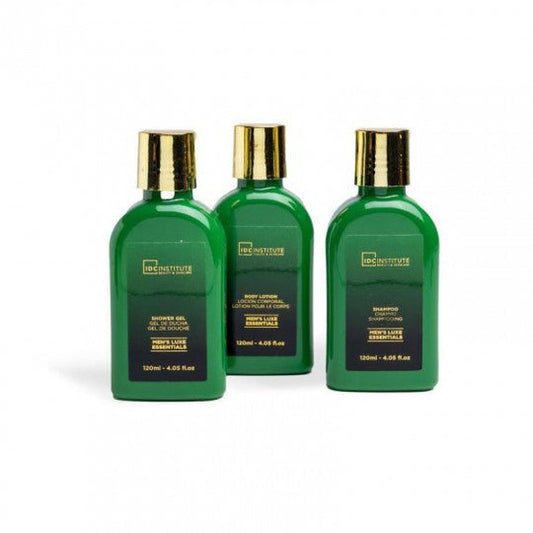 IDC INSTITUTE vonios rinkinys kelioninis Men's Luxury kosmetinėje (šampūnas, dušo gelis, kūno losjonas) - kūnui - Damų Kampelis