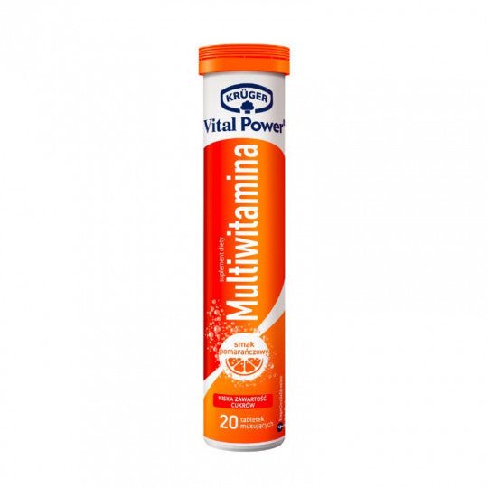 KRUGER Vital Power maisto papildas Multivitaminai, 20 šnypščiųjų tablečių - sveikatai - Damų Kampelis