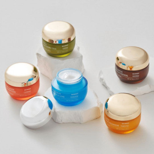 SKIN627 veido kremų kolekcija su vitaminais, hialuronu, keramidais, cica ir kolagenu