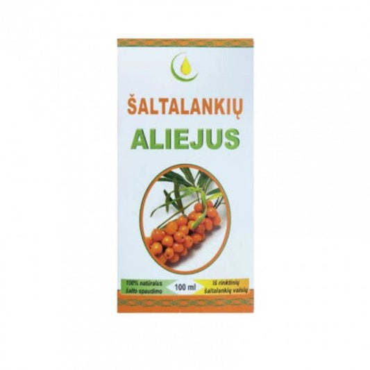 Maisto papildas Šaltalankio aliejus 100% ,100 ml (180 mg karotinoidų) - sveikatai - Damų Kampelis