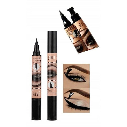 USHAS Vandeniui atsparus skystas akių pieštukas 2in1 "Katės akys" 0,3mg - veidui - Damų Kampelis