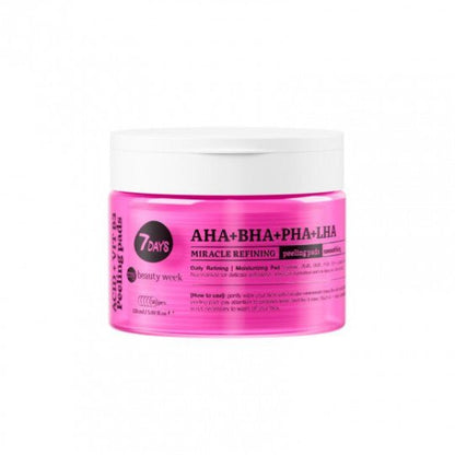 7 DAYS My Beauty Week šveičiamieji veido padeliai AHA+BHA+PHA+LHA, 50 vnt., 150 ml - veidui - Damų Kampelis