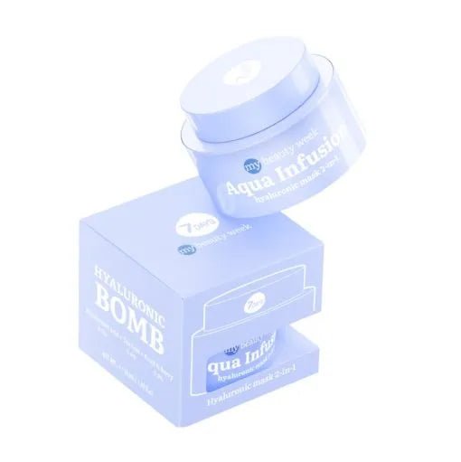 7DAYS MY BEAUTY WEEK Veido kaukė su hialurono rūgštimi 2in1 Aqua Infusion, 50 ml - veidui - Damų Kampelis