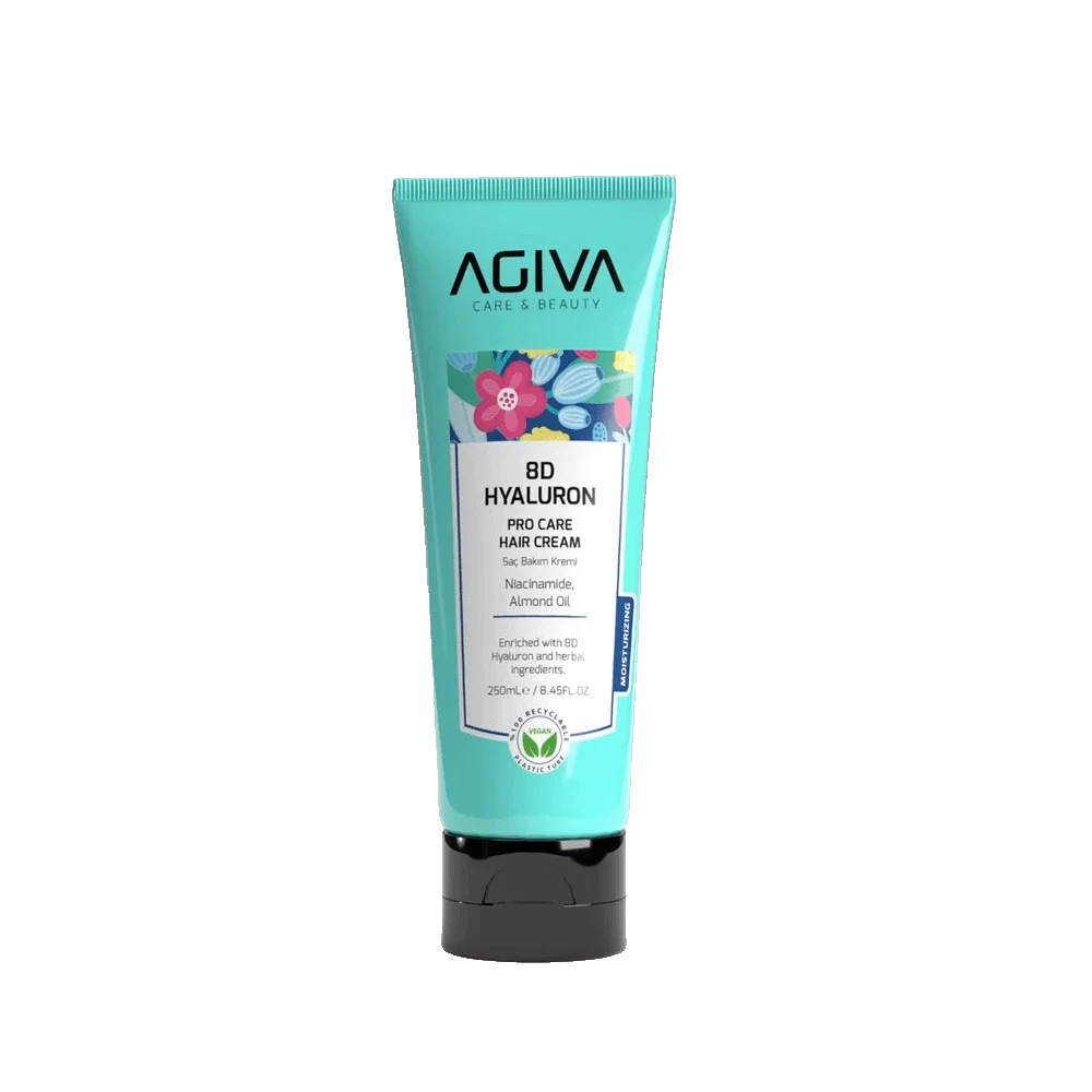 AGIVA 8D HYALURON Pro Care drėkinamasis plaukų kremas, 250 ml – nenuplaunamas, su hialurono rūgštimi - plaukams - Damų Kampelis