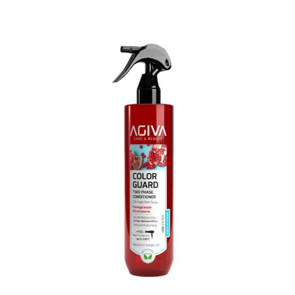 AGIVA COLOR GUARD dvifazis purškiamas kondicionierius dažytiems plaukams, 400 ml – šilumos apsauga iki 230°C - plaukams - Damų Kampelis