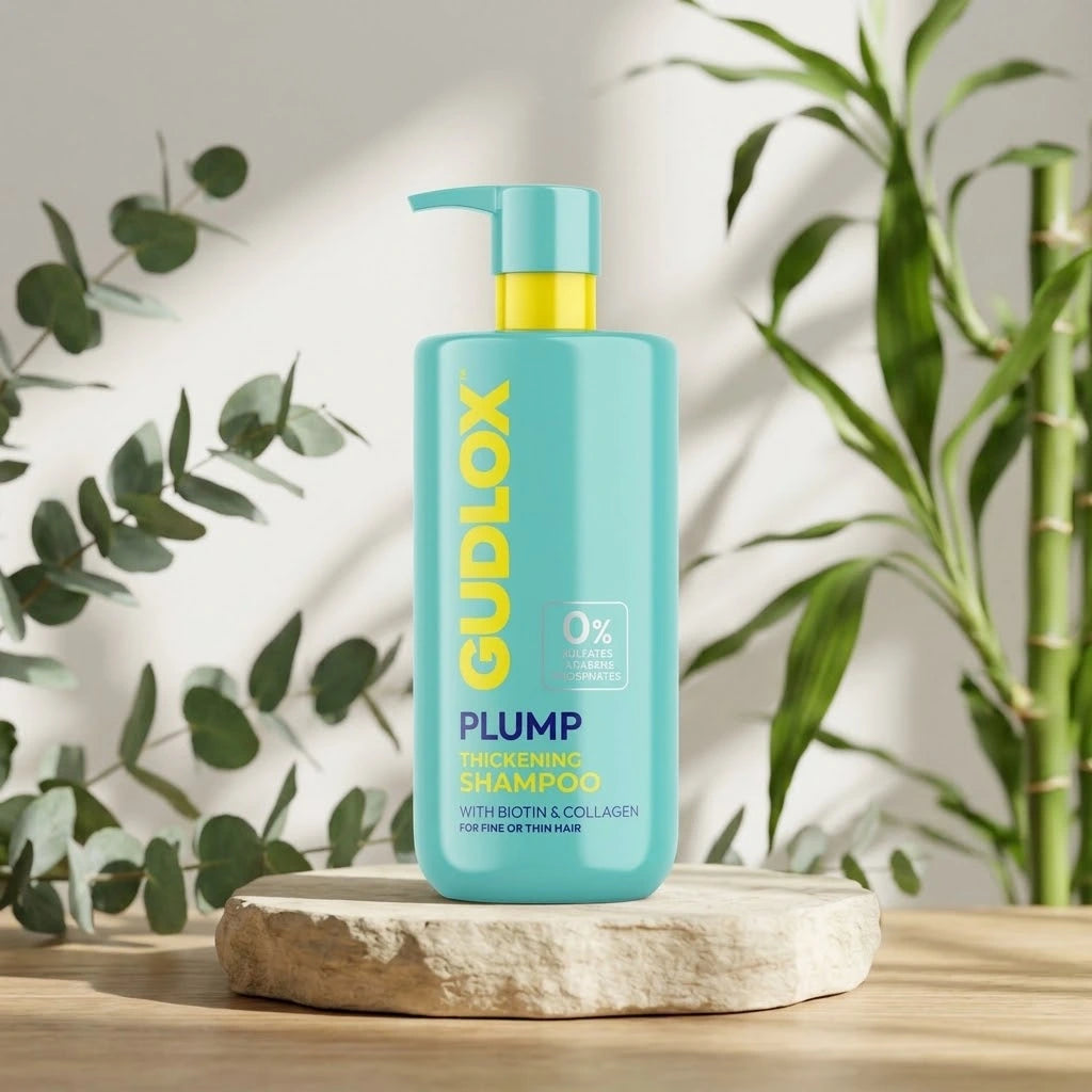 GUDLOX Plump Thickening Shampoo – apimties šampūnas su kolagenu ir biotinu, 400 ml