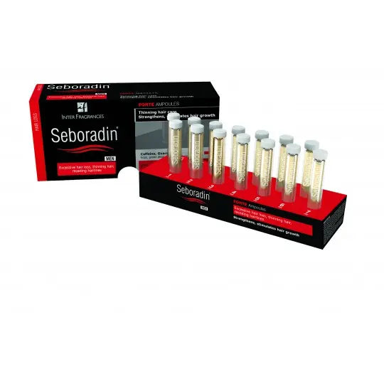 SEBORADIN Forte ampulės nuo plaukų slinkimo, 14 vnt x 5,5 ml SEBORADIN