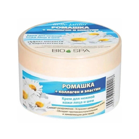 BELLE JARDIN SPA NATURELLE Veido ir kaklo kremas su ramunėlių ekstraktu, kolagenu ir elastinu, 200 ml