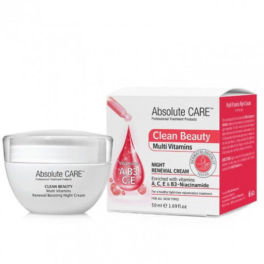 ABSOLUTE CARE Multivitaminų kremas veidui, naktinis, atstatantis ir maitinantis, 50 ml. - veidui-Damų Kampelis