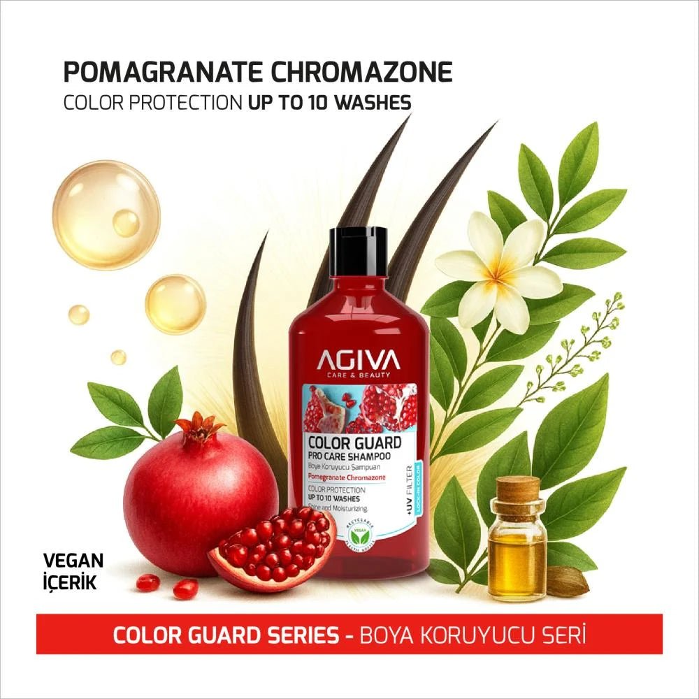 AGIVA Color Protection plaukų šampūnas su granatų ekstraktu 500 ml - kūnui - Damų Kampelis