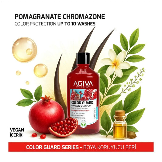 AGIVA Color Protection plaukų šampūnas su granatų ekstraktu 500 ml - kūnui - Damų Kampelis