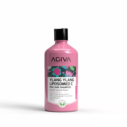 AGIVA Ylang Ylang liposominis C šampūnas 500 ml (veganiškas) - kūnui - Damų Kampelis