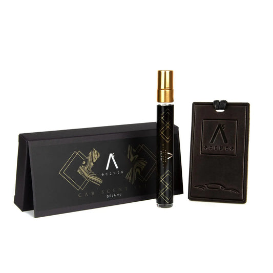 ASScents kvapų rinkinys automobiliui Secret Code. Natūralios odos kortelė+10 ml purškiklis-kvapai-Damų Kampelis