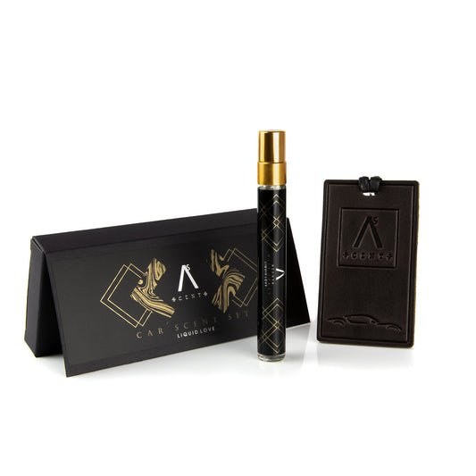 ASScents kvapų rinkinys automobiliui Velvet. Natūralios odos kortelė+10 ml purškiklis - kvapai - Damų Kampelis