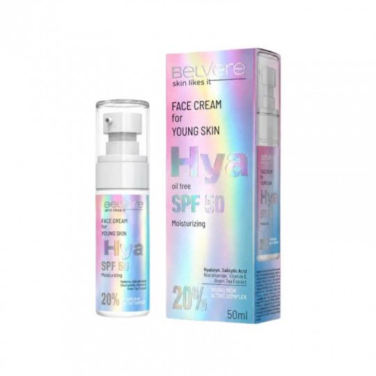 BELLE JARDIN Belvere Hya veido kremas drėkinamasis su SPF50, 50 ml-Veidui-Damų Kampelis