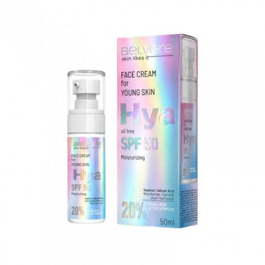 BELLE JARDIN Belvere Hya veido kremas drėkinamasis su SPF50, 50 ml-Veidui-Damų Kampelis