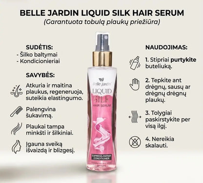 Belle Jardin skystas plauką atgaivinantis šilko serumas, 160 ml.-Plaukams-Damų Kampelis