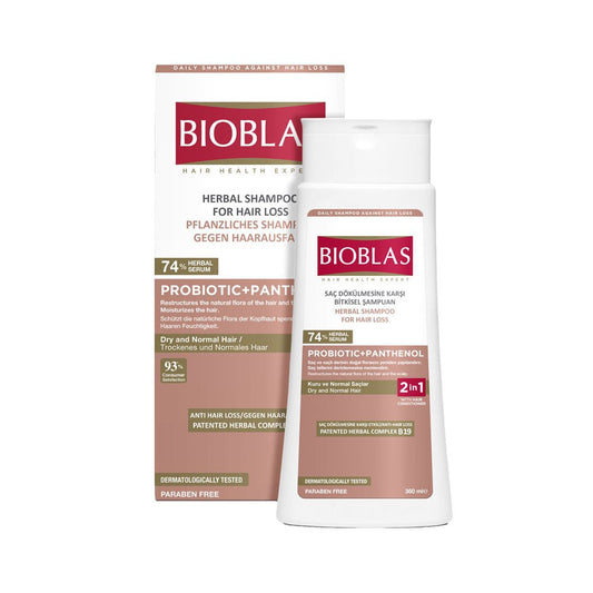 Bioblas šampūnas nuo plaukų slinkimo su probiotiku ir pantenolu, 360 ml-Plaukams-Damų Kampelis
