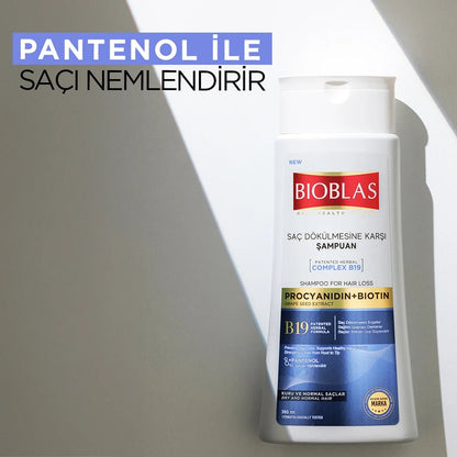 Bioblas šampūnas nuo plaukų slinkimo su procianidinu ir biotinu, sausiems ir normaliems plaukams, 360 ml-Plaukams-Damų Kampelis