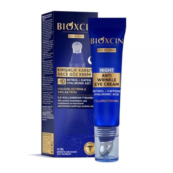 BIOXCIN naktinis paakių kremas su hialurono rūgstimi AGE REVERSE, 15 ml su pakuote - Veidui - Damų Kampelis