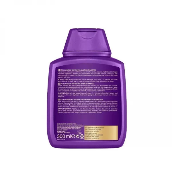 BIOXCIN Collagen & Biotin šampūnas plaukų apimčiai, 300 ml