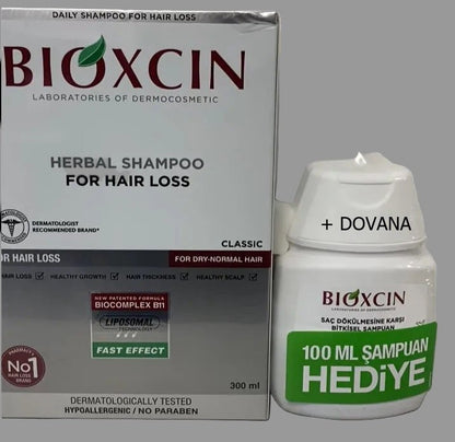 BIOXCIN šampūnas nuo plaukų slinkimo , 300 ml + DOVANA 100 ml kelioninis šampūnas-Plaukams-Damų Kampelis
