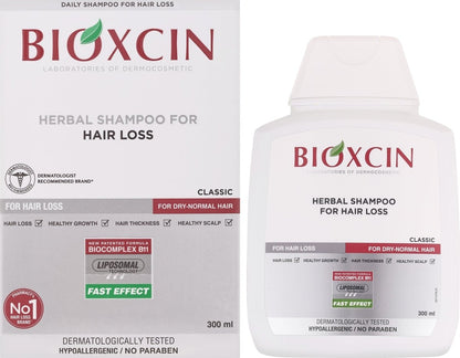BIOXCIN šampūnas nuo plaukų slinkimo , 300 ml + DOVANA 100 ml kelioninis šampūnas-Plaukams-Damų Kampelis