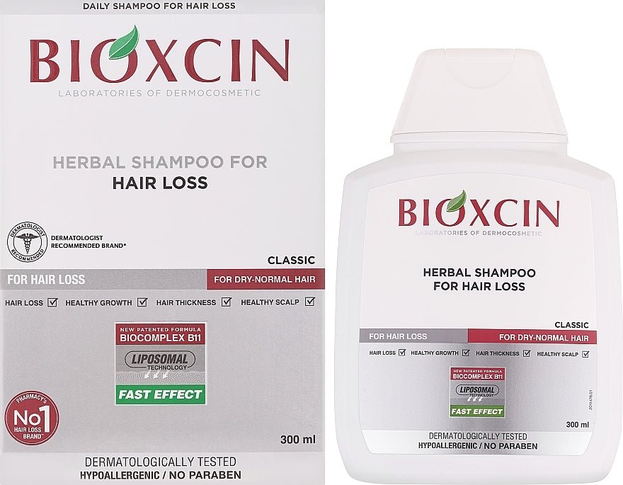 BIOXCIN šampūnas nuo plaukų slinkimo , 300 ml + DOVANA 100 ml kelioninis šampūnas-Plaukams-Damų Kampelis