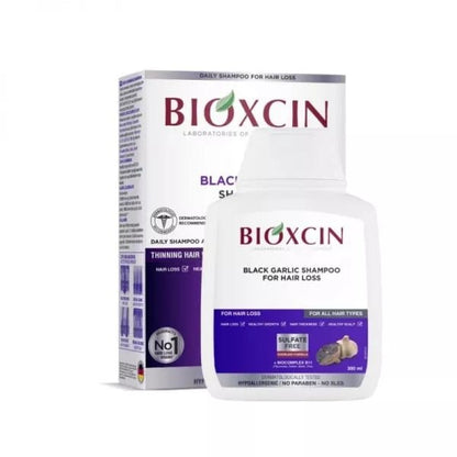 BIOXCIN šampūnas slenkantiems plaukams su juoduoju česnaku, 300 ml - plaukams - Damų Kampelis