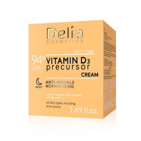 DELIA kremas veidui naktinis normalizuojantis Vitamin D3, 50 ml - veidui - Damų Kampelis