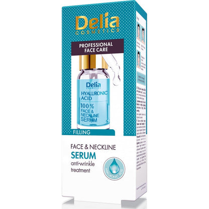 DELIA Professional Care Hialurono rūgšties serumas veidui, kaklui ir dekoltė nuo raukšlių 10 ml. - veidui-Damų Kampelis