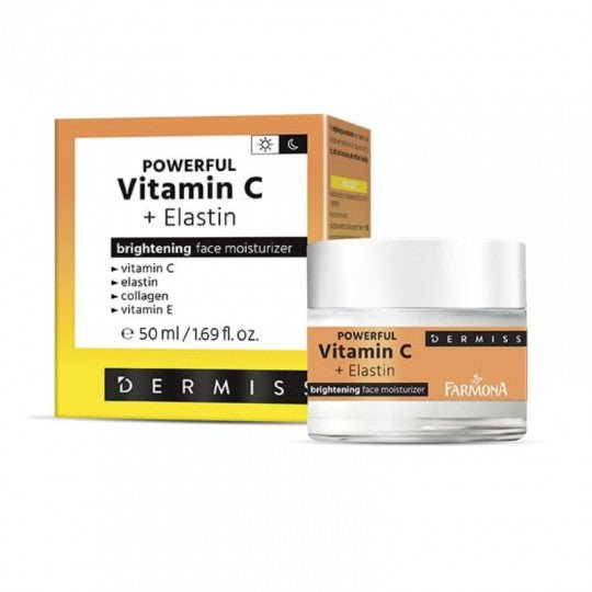 DERMISS veido drėkiklis šviesinamasis su vitaminu C ir elastinu, 50 ml-Veidui-Damų Kampelis