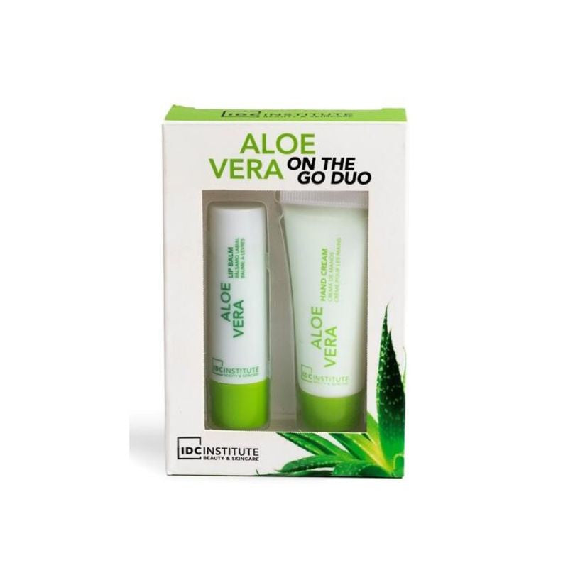 IDC INSTITUTE Aloe Vera rankų kremo ir lūpų balzamo rinkinys – originali pakuotė