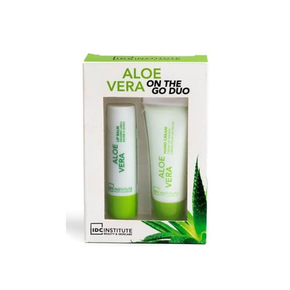 IDC INSTITUTE Aloe Vera rankų kremo ir lūpų balzamo rinkinys – originali pakuotė