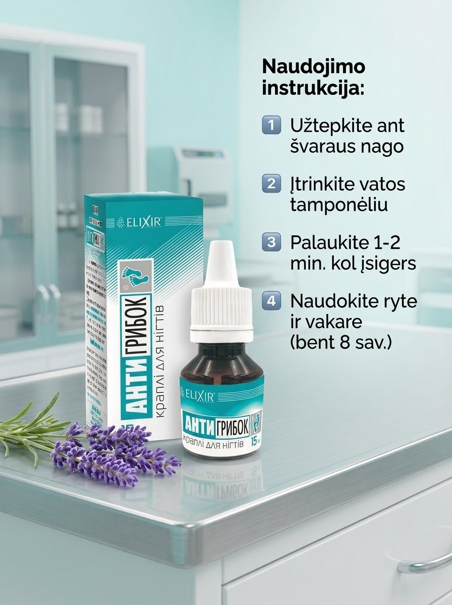 ELIXIR lašiukai nuo nagų grybelio, 15 ml-Sveikatai-Damų Kampelis