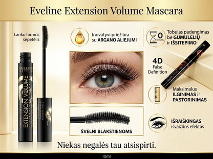 Eveline Mascara Extension Volume ilginantis ir storinantis blakstienų tušas 10ml.-Veidui-Damų Kampelis