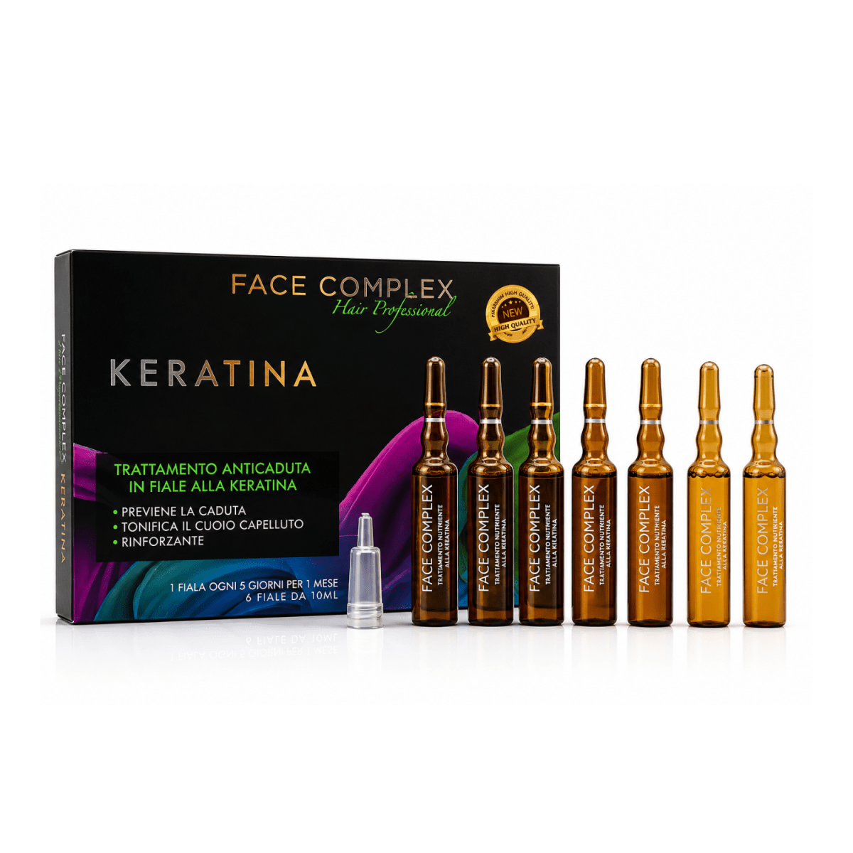 FACE COMPLEX Keratina ampulės plaukams nuo slinkimo, 6 x 10 ml-veidui-Damų Kampelis