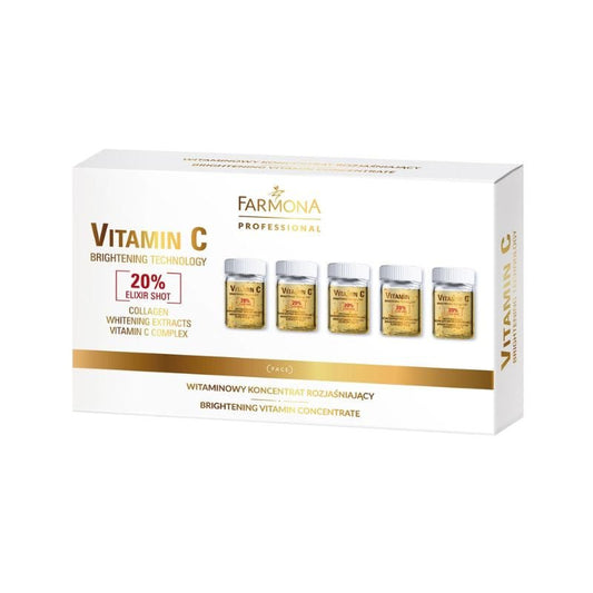 FARMONA Professional Vitamin C koncentratas veidui vitamininis šviesinamasis, 5 x 5 ml-Veido serumas-Damų Kampelis