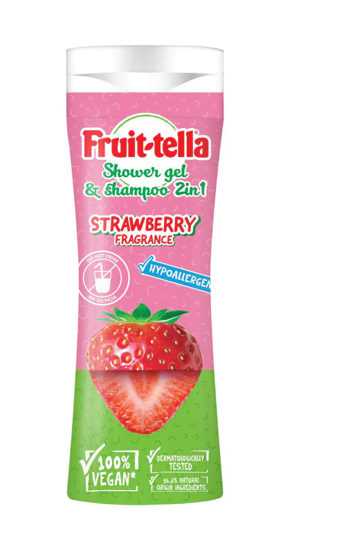FRUITTELLA dušo želė ir šampūnas braškių aromato 2in1, 300 ml
