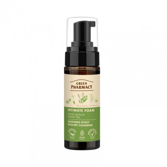 GREEN PHARMACY intymios higienos putos Baltoji akacija ir žalioji arbata, 150 ml-Kūnui-Damų Kampelis