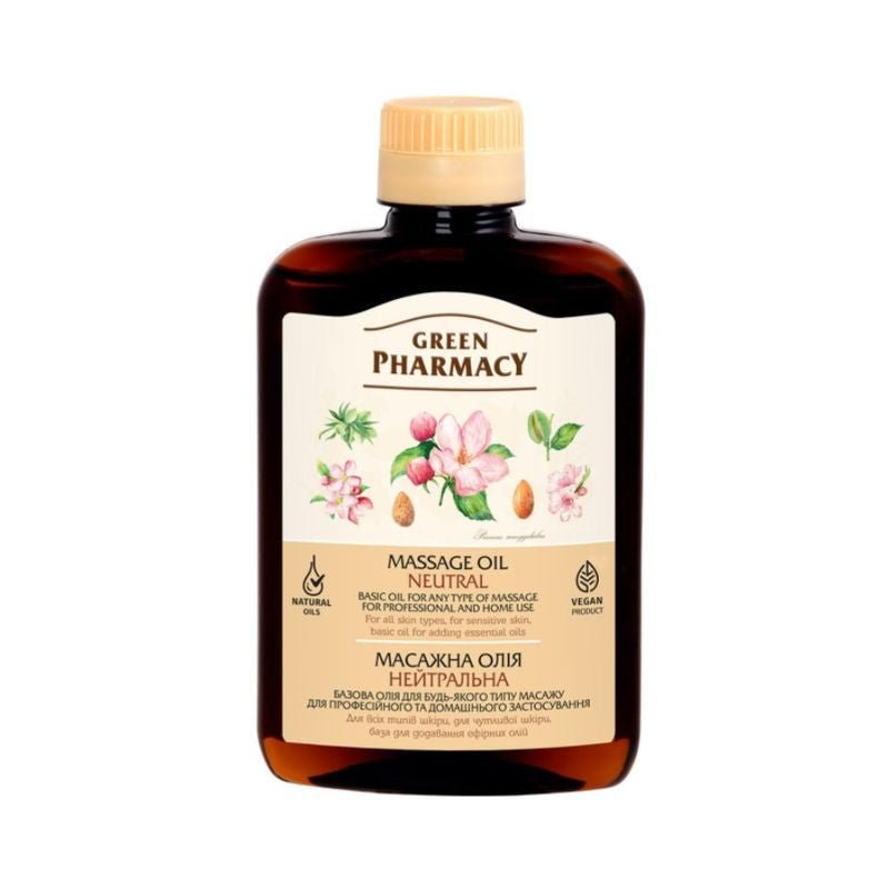 GREEN PHARMACY masažo aliejus Neutralus, 200 ml - kūnui - Damų Kampelis