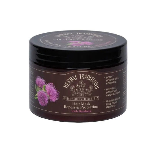 HERBAL TRADITIONS plaukų kaukė su varnalėšomis, atkuriamoji ir apsauganti plaukus, 300 ml - plaukams - Damų Kampelis