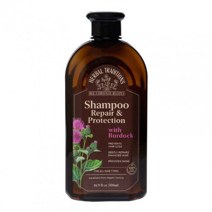 HERBAL TRADITIONS plaukų šampūnas su varnalėšomis, atkuriamasis ir apsaugantis plaukus, 500 ml-Plaukams-Damų Kampelis
