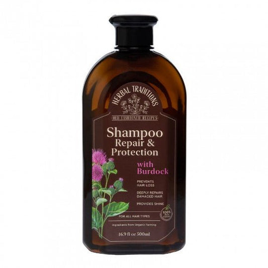 HERBAL TRADITIONS plaukų šampūnas su varnalėšomis, atkuriamasis ir apsaugantis plaukus, 500 ml-Plaukams-Damų Kampelis